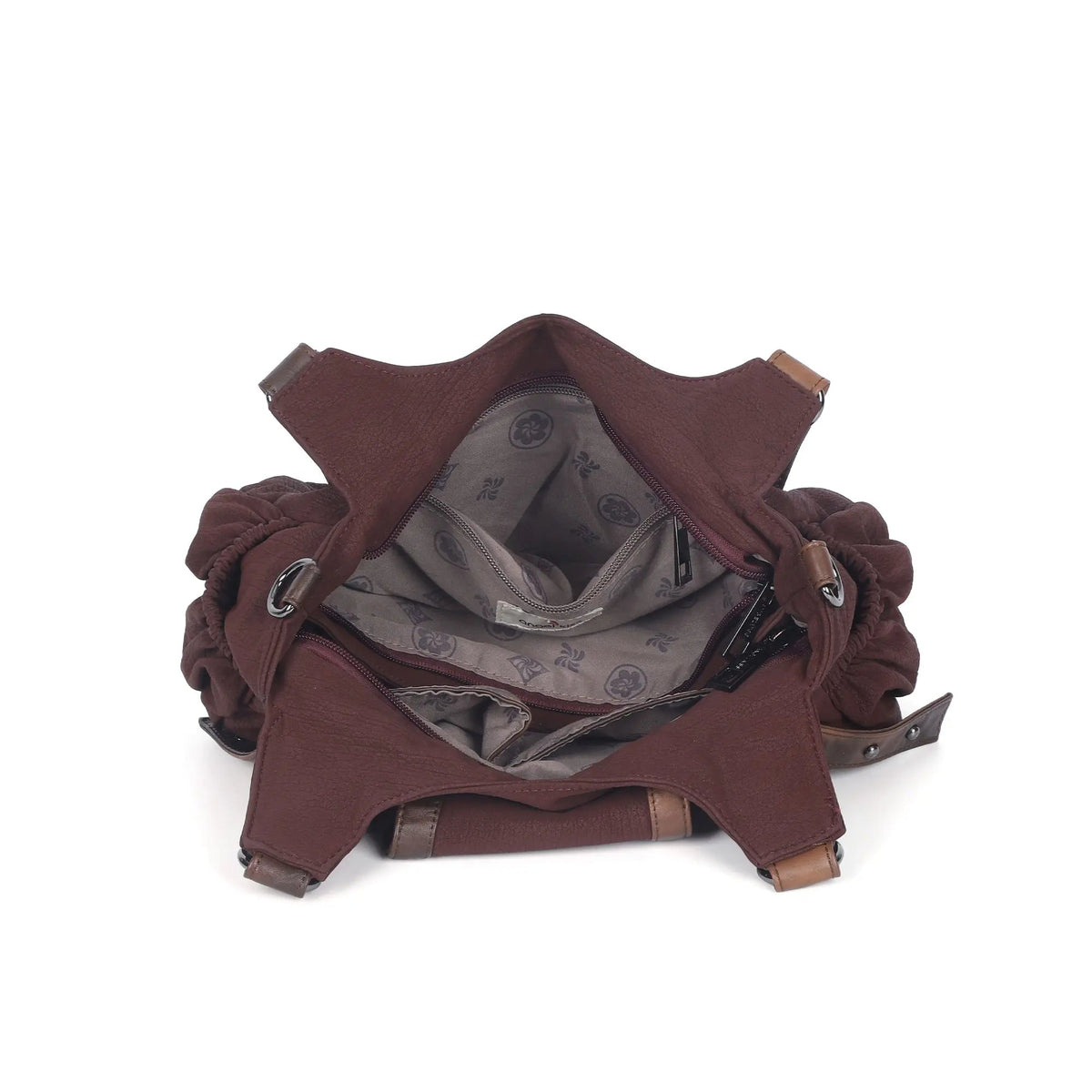 Washed Vintage Multi-Pocket Buckle Shoulder Bag