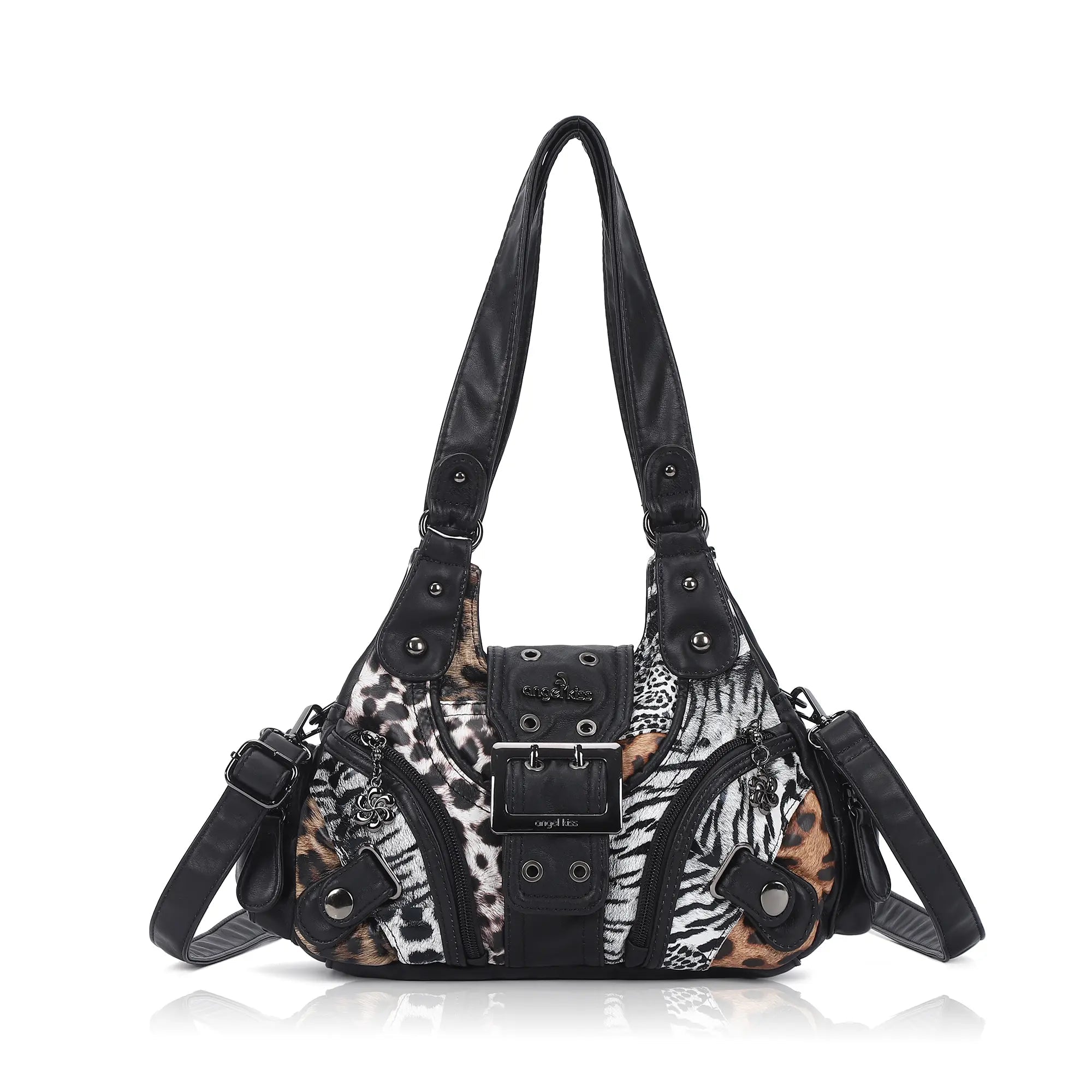 Retro Utility Multi-Pocket Satchel Shoulder-Crossbody Bag