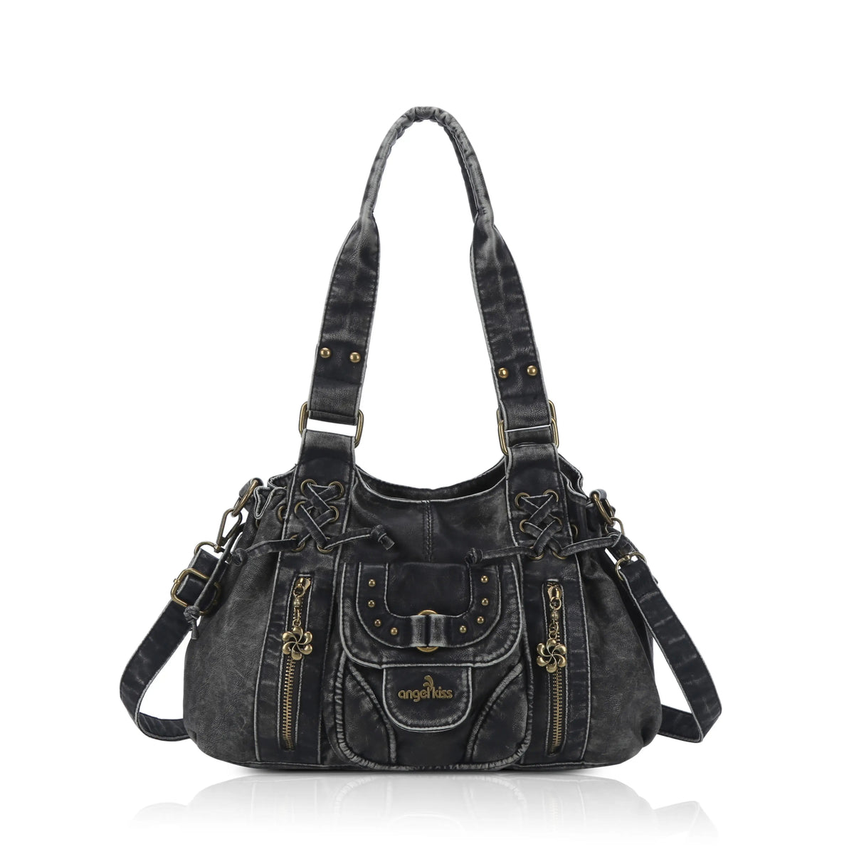 Vintage Multi-Pocket Satchel & Crossbody Bag