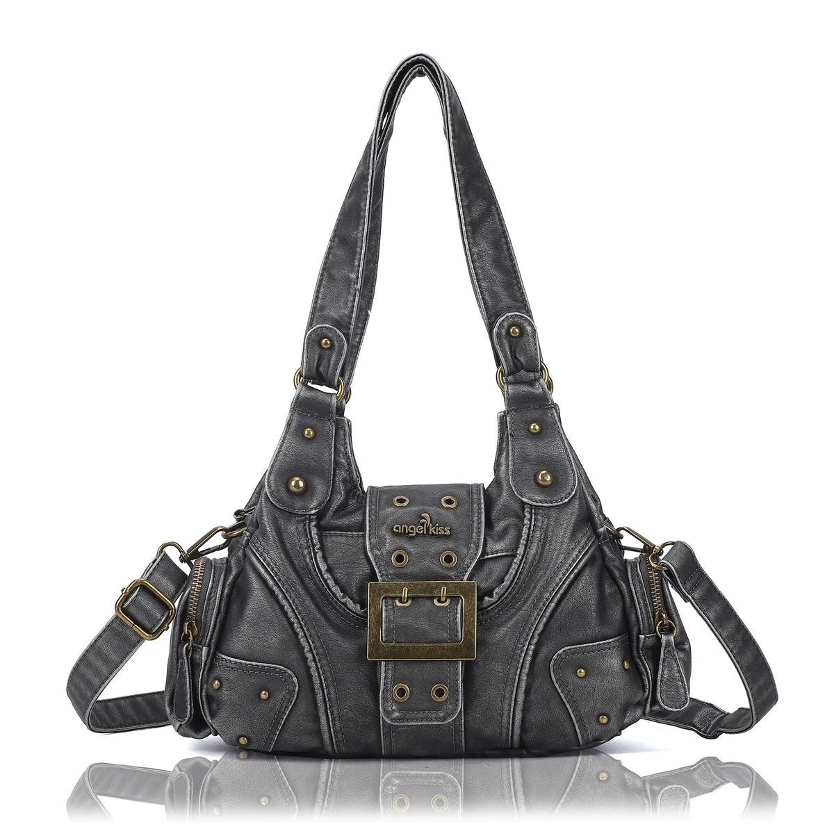 Retro Trend Patchwork Leopard Print Vegan Leather Shoulder Tote Bag