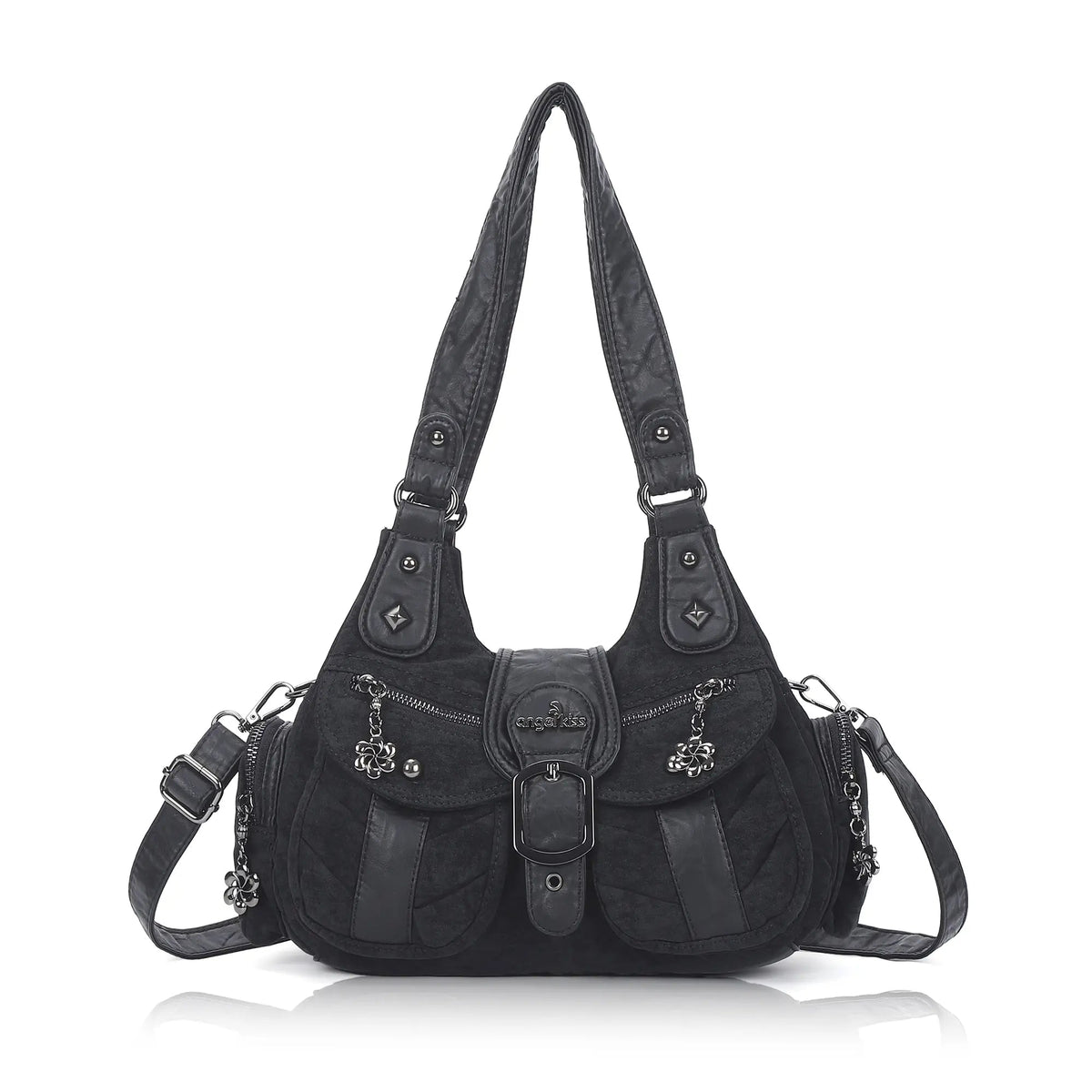 Vintage Utility Multi-Pocket Slouchy Hobo Shoulder Bag