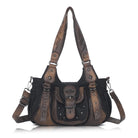 Washed Vintage Multi-Pocket Buckle Shoulder Bag