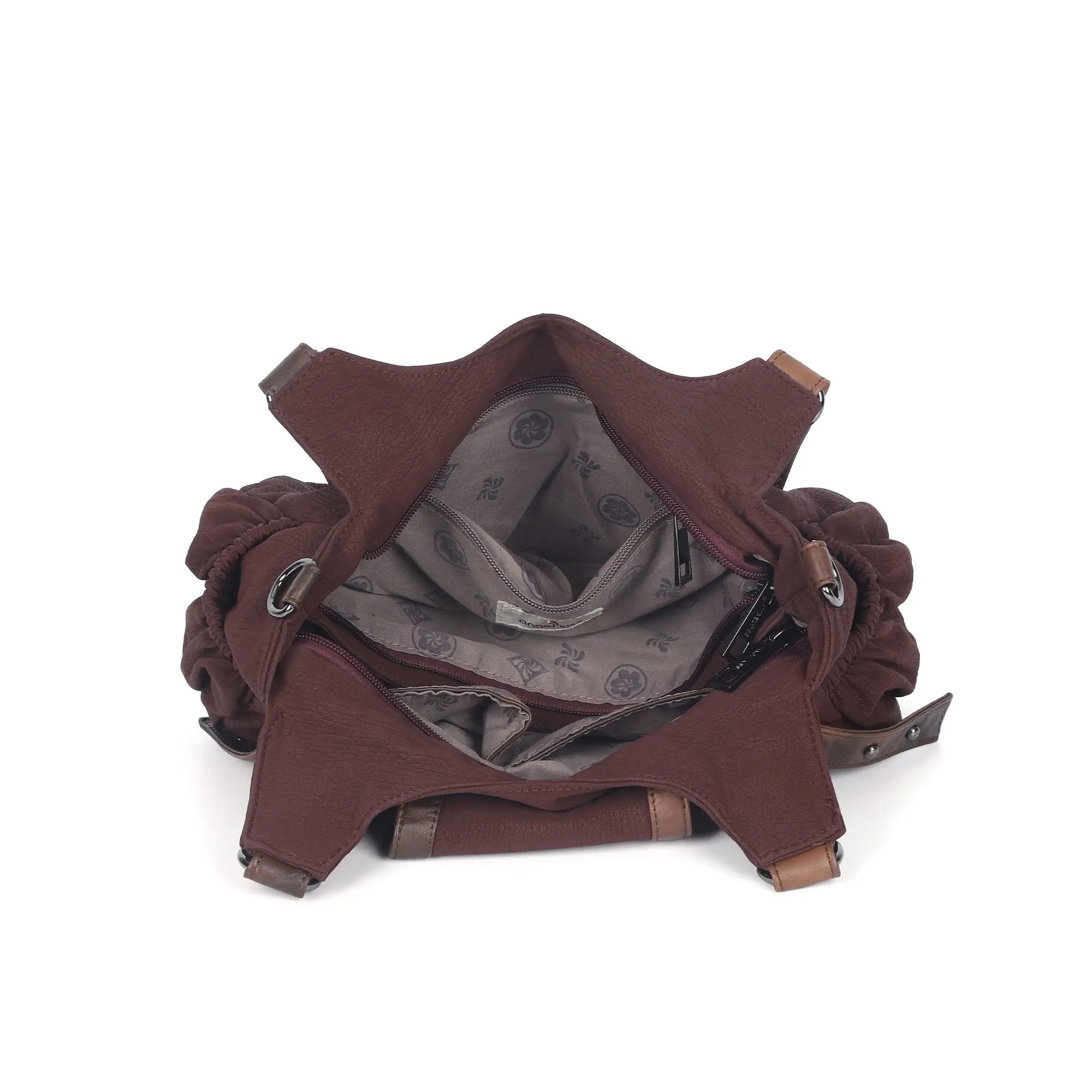 Washed Vintage Multi-Pocket Buckle Shoulder Bag