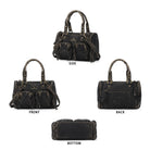 Lightweight Everyday Rivet Top Handle Satchel Crossbody Bag