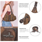 Vintage Utility Multi-Pocket Slouchy Hobo Shoulder Bag