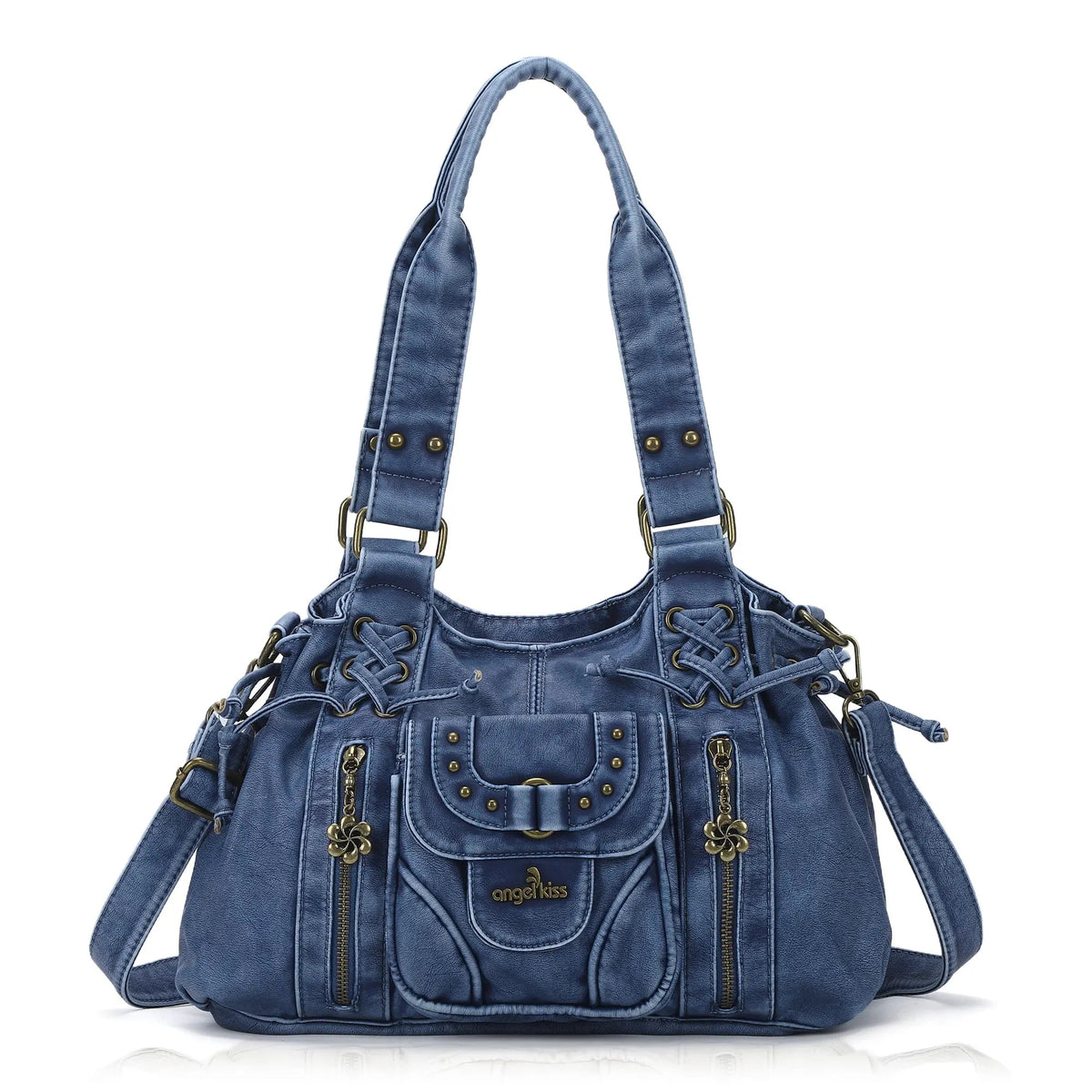 Vintage Multi-Pocket Satchel & Crossbody Bag