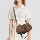 Vintage Utility Multi-Pocket Slouchy Hobo Shoulder Bag