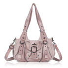Washed Vintage Multi-Pocket Buckle Shoulder Bag