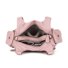Tie-Dye Pink Multi-Pocket Vegan Leather Shoulder Tote Handbag