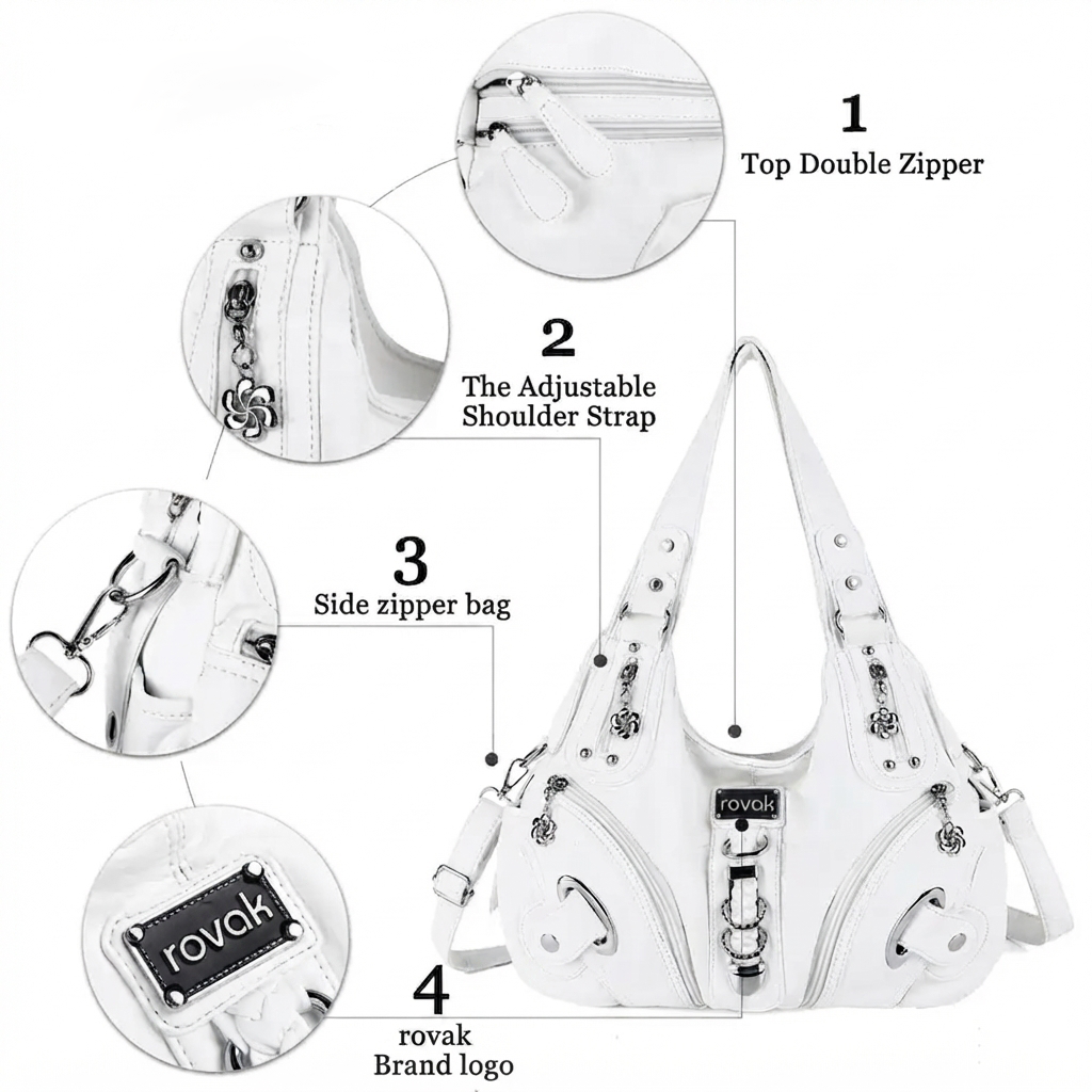 Vintage Studded Hobo Bag
