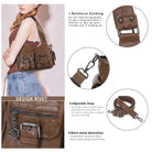 Multi-Pocket Soft PU Shoulder Bag with Crossbody Strap