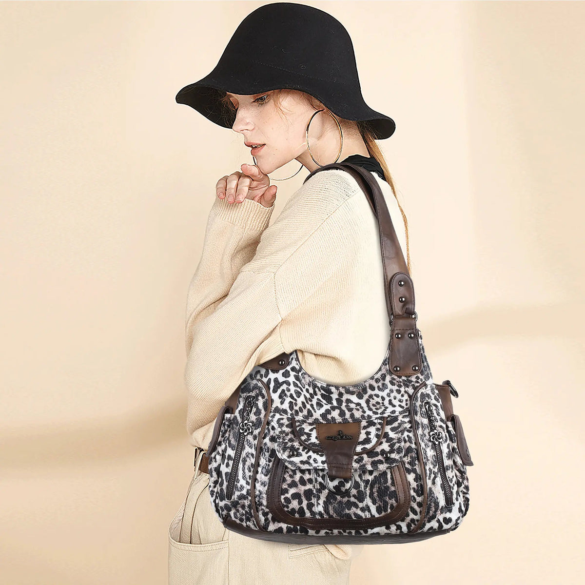Vintage Slouchy Moto Shoulder Purse
