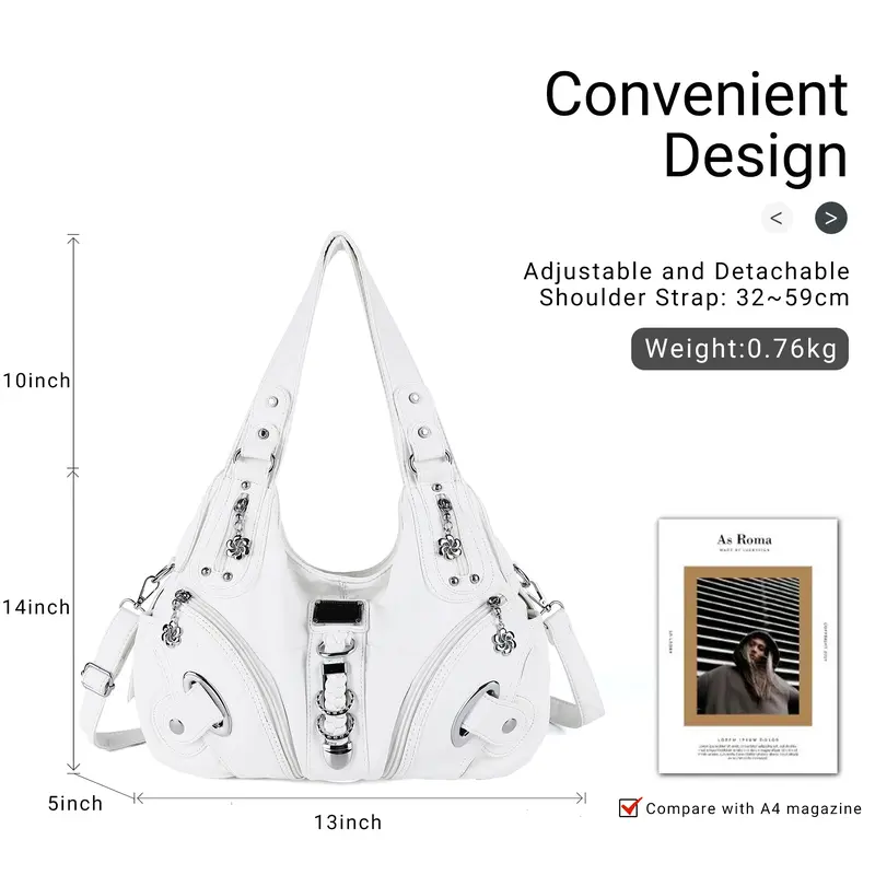 Vintage Studded Hobo Bag