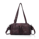Multi-Pocket Bowling Shoulder Bag with Detachable Crossbody Strap