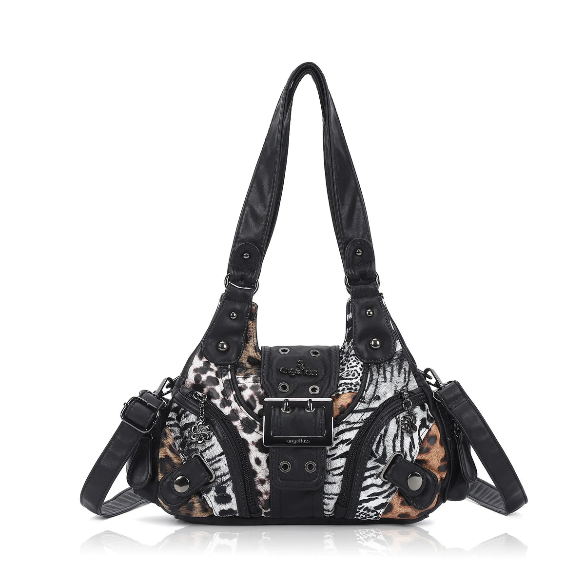 Retro Utility Multi-Pocket Satchel Shoulder-Crossbody Bag