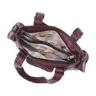 Textured Multi-Pocket Shoulder Bag with Rivet Details