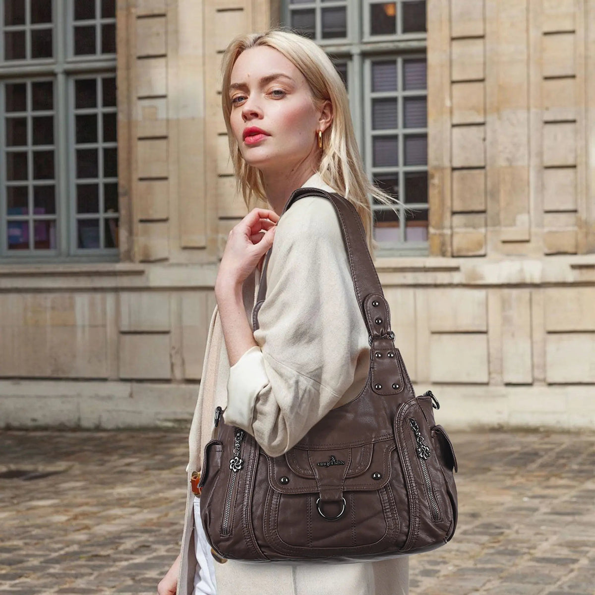 Vintage Slouchy Moto Shoulder Purse