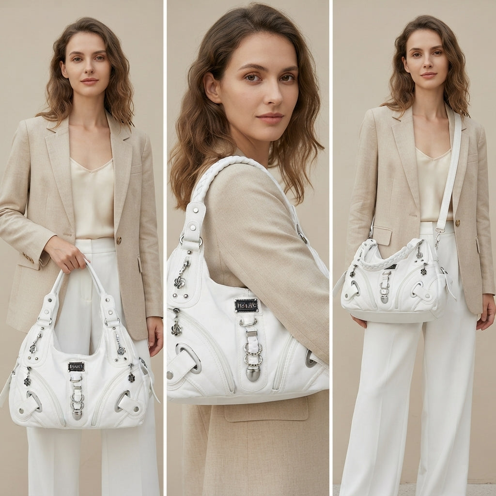 Vintage Studded Hobo Bag