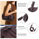 Multi-Pocket Bowling Shoulder Bag with Detachable Crossbody Strap