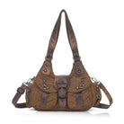 Vintage Utility Multi-Pocket Slouchy Hobo Shoulder Bag