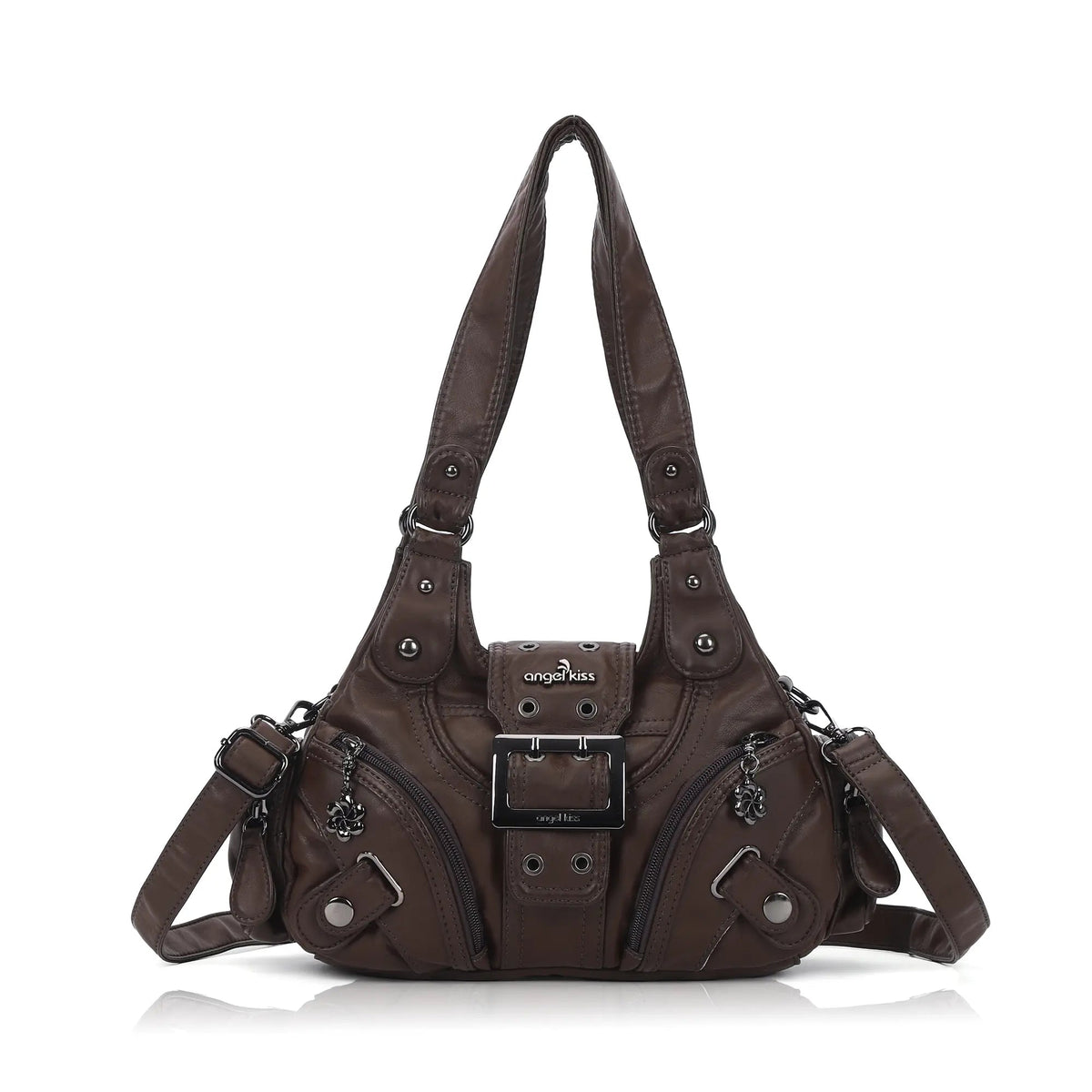 Retro Utility Multi-Pocket Satchel Shoulder-Crossbody Bag