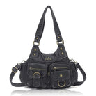 Tie-Dye Pink Multi-Pocket Vegan Leather Shoulder Tote Handbag