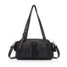 Multi-Pocket Bowling Shoulder Bag with Detachable Crossbody Strap