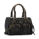 Lightweight Everyday Rivet Top Handle Satchel Crossbody Bag