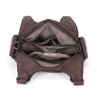 Vegan Leather Shoulder Handbag – Vintage Multi-Pocket Tote Bag