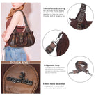 Washed Vintage Multi-Pocket Buckle Shoulder Bag