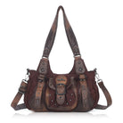 Washed Vintage Multi-Pocket Buckle Shoulder Bag