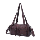 Multi-Pocket Bowling Shoulder Bag with Detachable Crossbody Strap