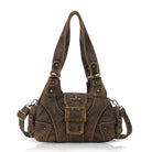 Retro Trend Patchwork Leopard Print Vegan Leather Shoulder Tote Bag