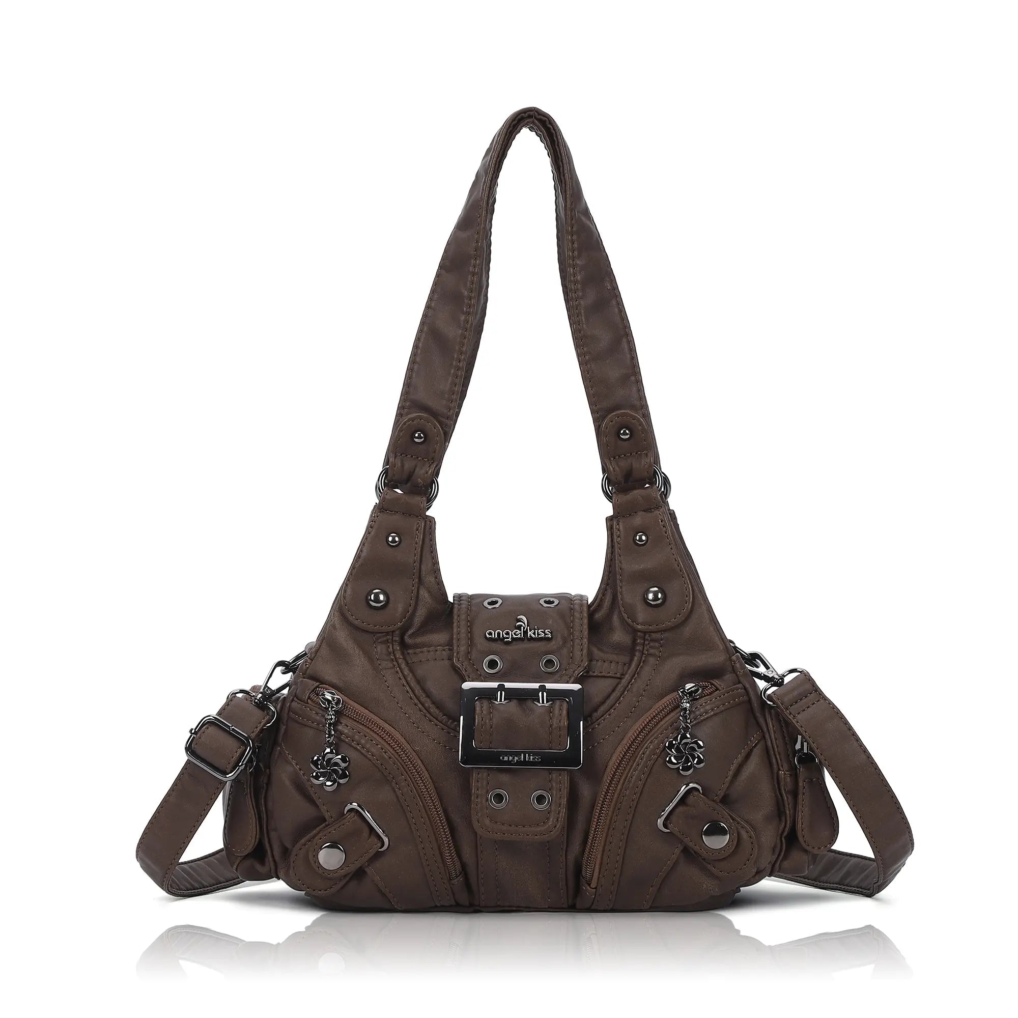 Retro Utility Multi-Pocket Satchel Shoulder-Crossbody Bag