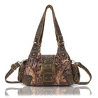 Retro Trend Patchwork Leopard Print Vegan Leather Shoulder Tote Bag