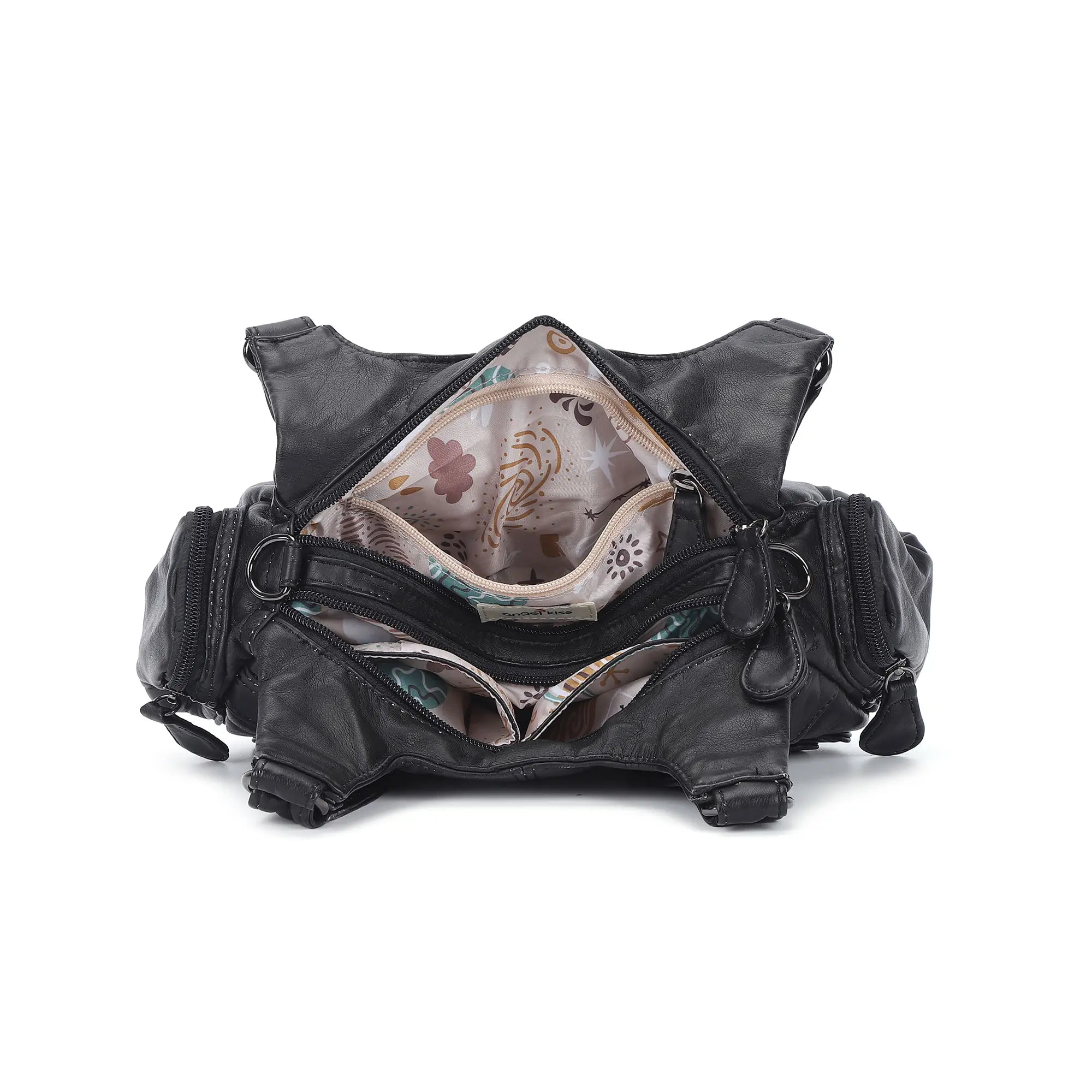 Retro Utility Multi-Pocket Satchel Shoulder-Crossbody Bag