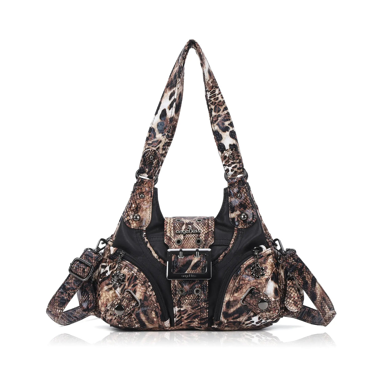 Retro Utility Multi-Pocket Satchel Shoulder-Crossbody Bag