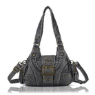 Retro Trend Patchwork Leopard Print Vegan Leather Shoulder Tote Bag