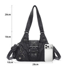 Retro Utility Multi-Pocket Satchel Shoulder-Crossbody Bag