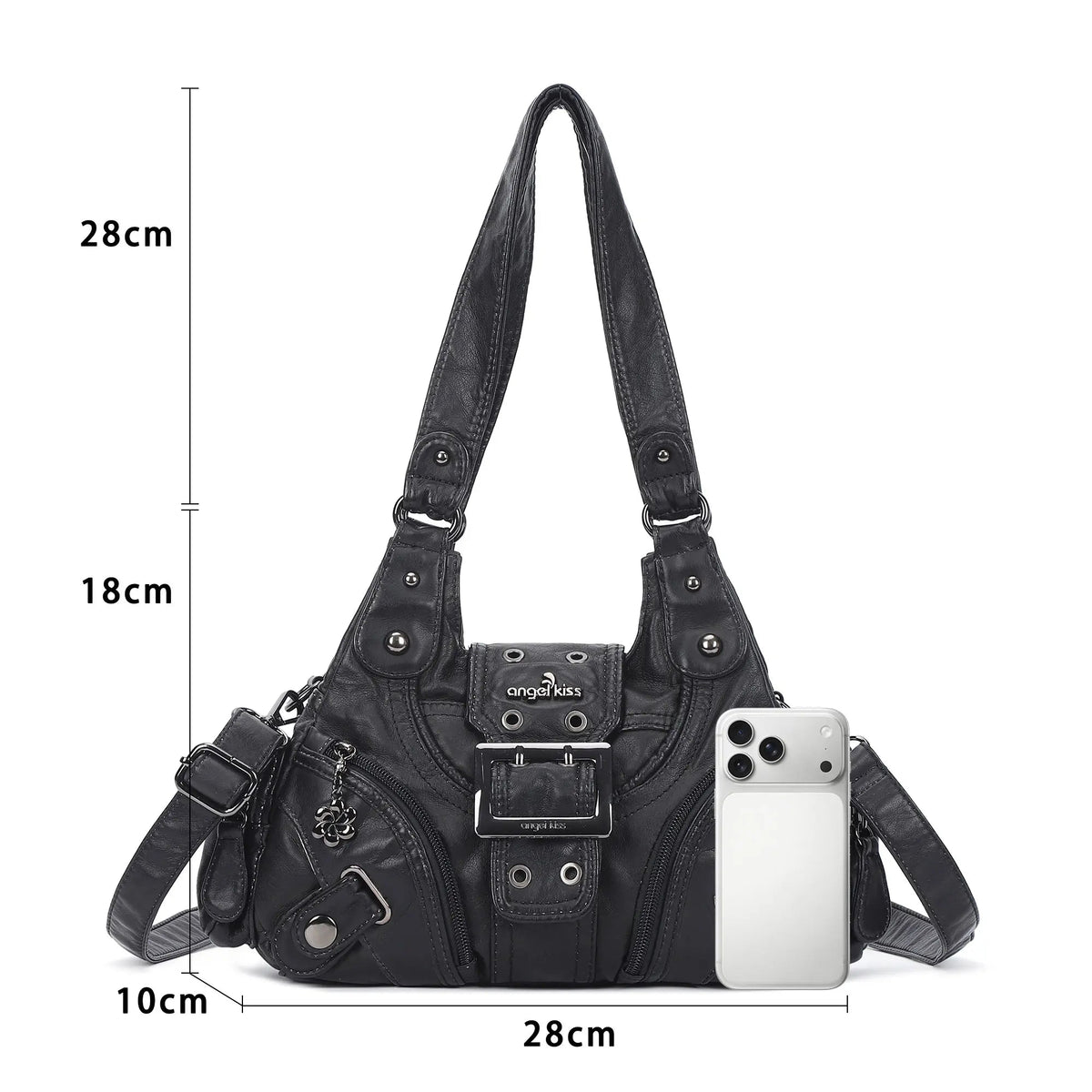 Retro Utility Multi-Pocket Satchel Shoulder-Crossbody Bag