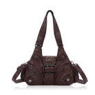 Retro Utility Multi-Pocket Satchel Shoulder-Crossbody Bag