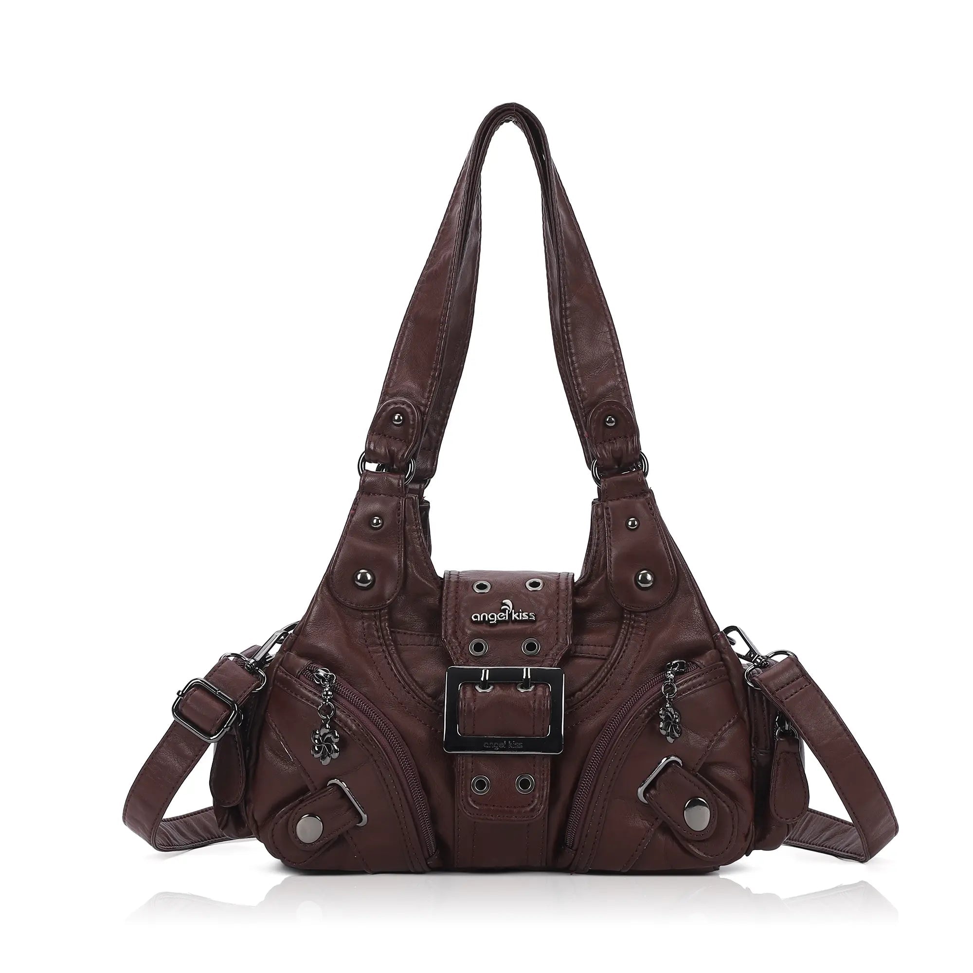 Retro Utility Multi-Pocket Satchel Shoulder-Crossbody Bag