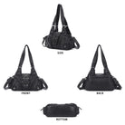 Retro Utility Multi-Pocket Satchel Shoulder-Crossbody Bag