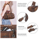 Tie-Dye Multi-Pocket Shoulder Tote Bag with Studded Zipper Details