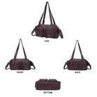 Multi-Pocket Bowling Shoulder Bag with Detachable Crossbody Strap