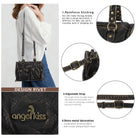 Lightweight Everyday Rivet Top Handle Satchel Crossbody Bag