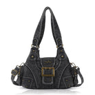 Retro Trend Patchwork Leopard Print Vegan Leather Shoulder Tote Bag