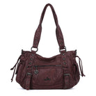 Vintage Studded Vegan Leather Everyday Bag | Custom Hardware