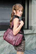 Vintage Studded Vegan Leather Everyday Bag | Custom Hardware