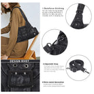 Retro Utility Multi-Pocket Satchel Shoulder-Crossbody Bag